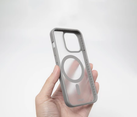 Ovitek za telefon LAUT Huex Protect za iPhone 15 Pro Max, MagSafe, siv