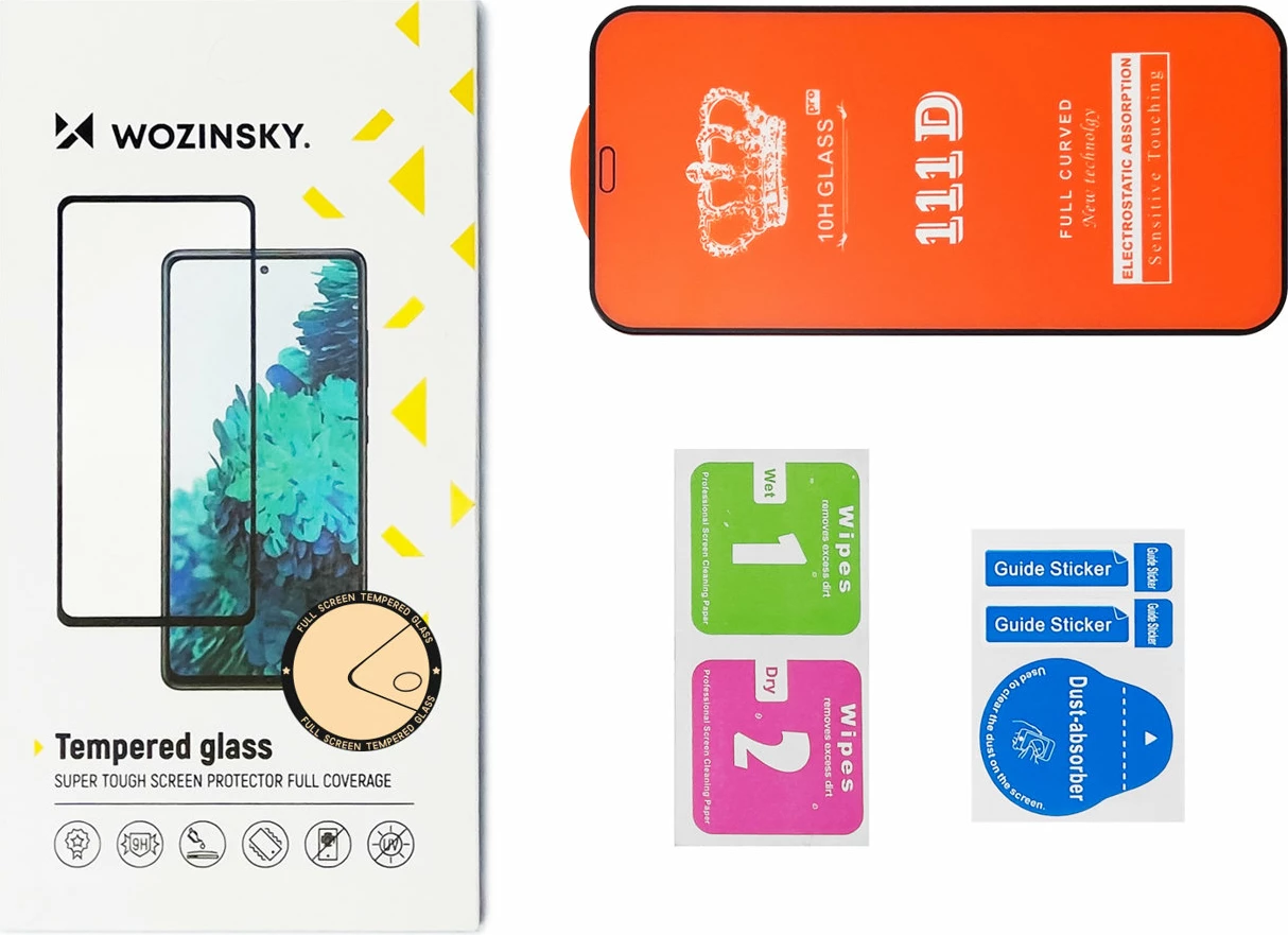 Zaščitno kaljeno steklo z okvirjem Wozinsky Full Glue za iPhone 15 Pro, 2 kosa, črno