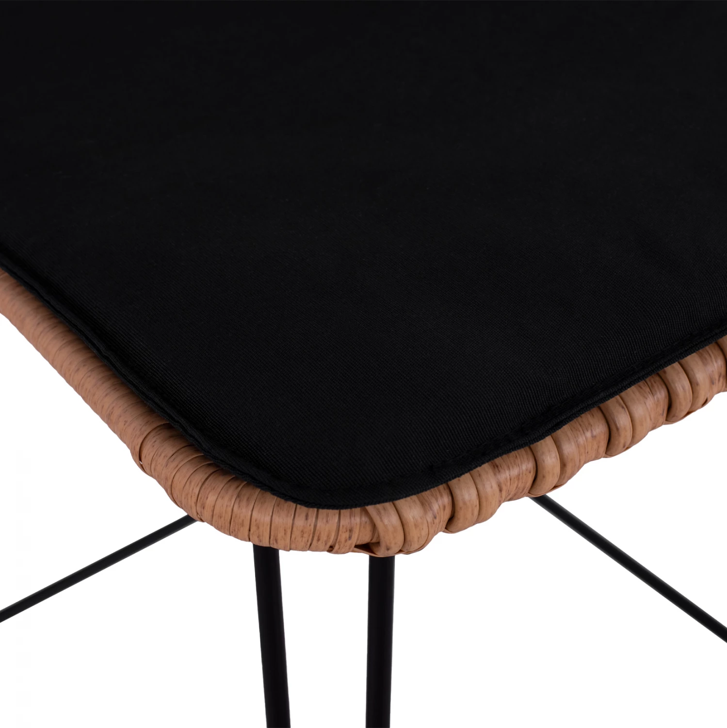 Kovinski stol s blazino Allegra FH5452 s pletenino v bež barvi 56x60x109cm