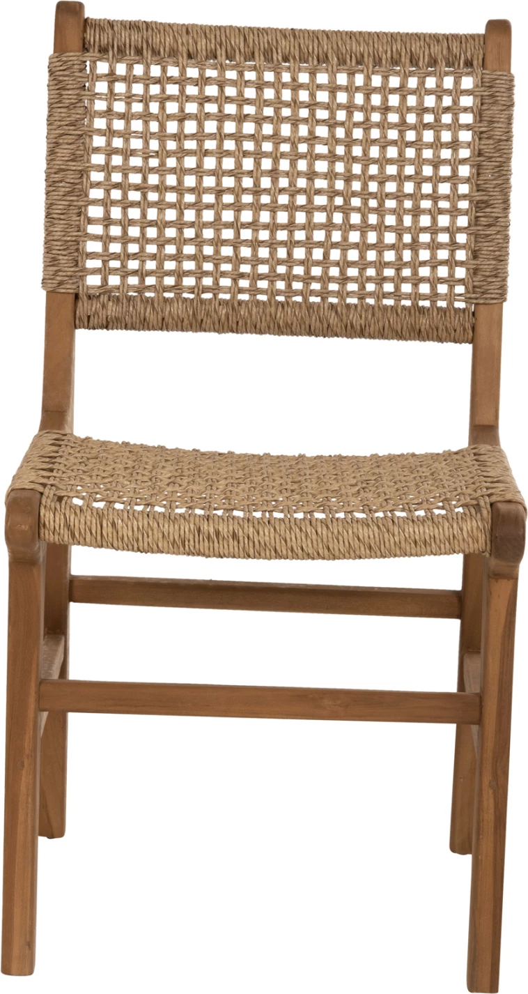 Jedilni stol NESHA FH9386.11 iz tikovega lesa in VIRO vrvi 46x57x86Hcm