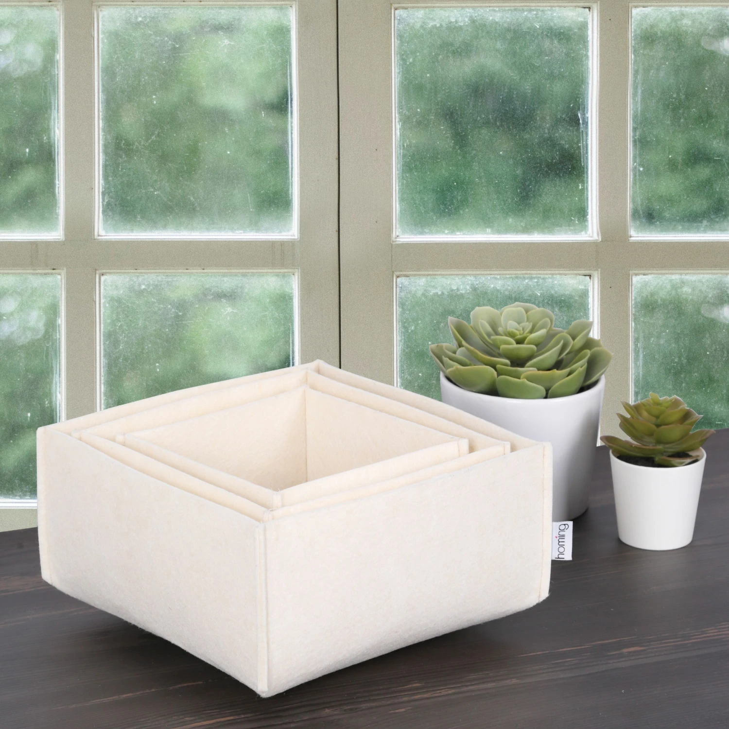 Set namiznih organizatorjev iz filca, krem, 3 kosi, Aberto Design HMY-6268