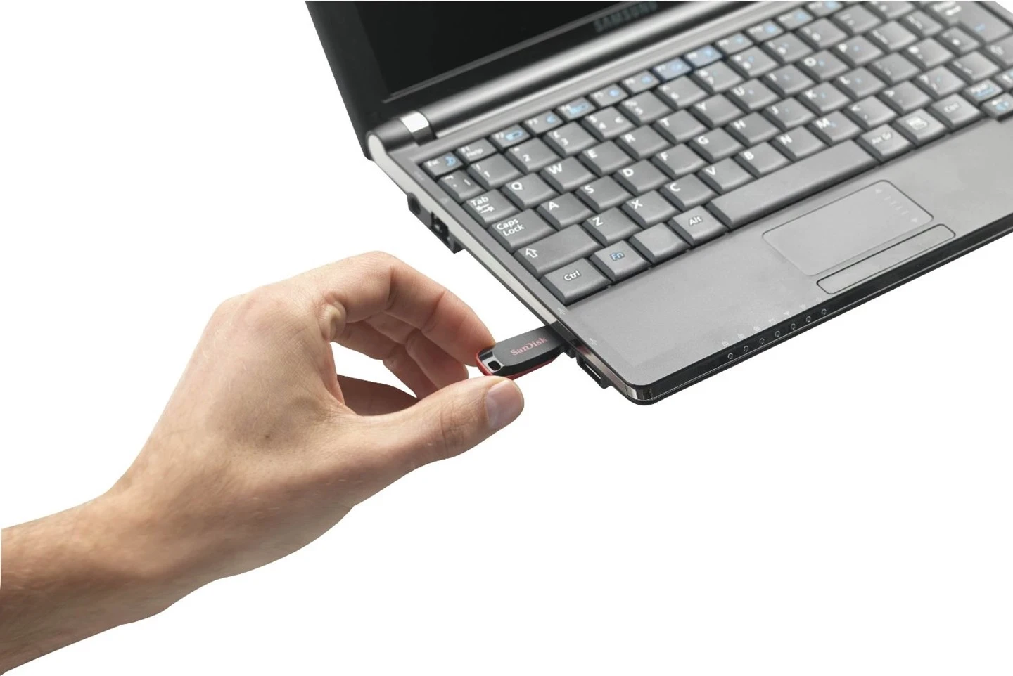 USB Sandisk Cruzer Blade, 128 GB, črn in rdeč