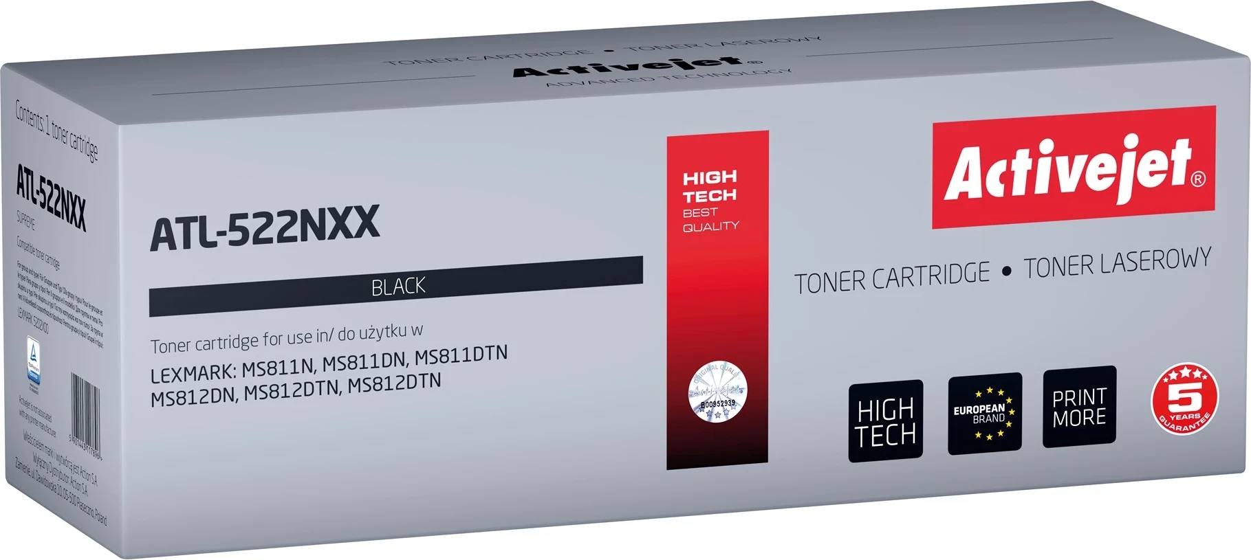 Zamenjalni toner, Activejet ATL-522NXX za tiskalnike Lexmark, črn
