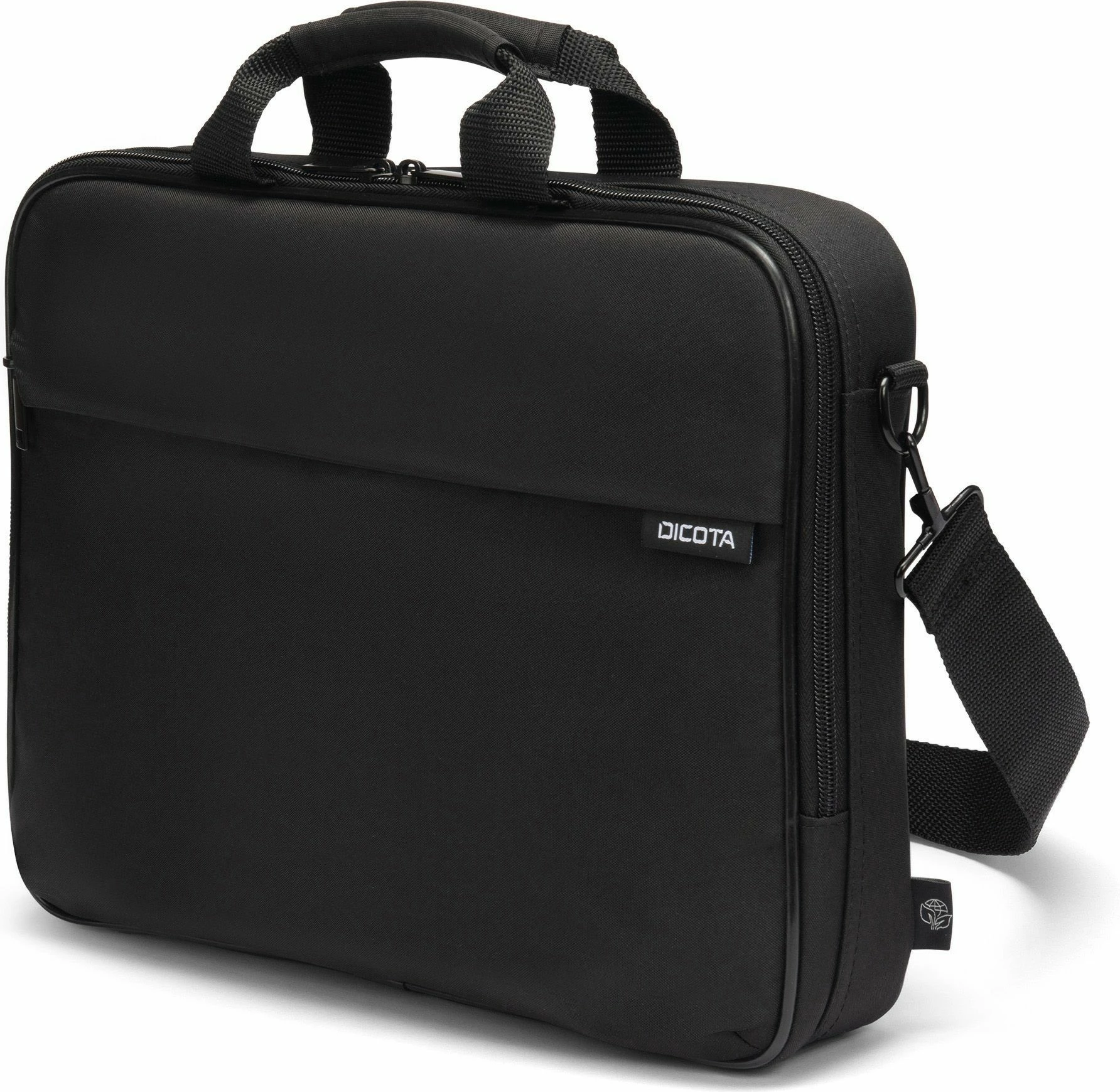 Torba iz recikliranega materiala DICOTA D32093-RPET, 14,1", naramnica, črna