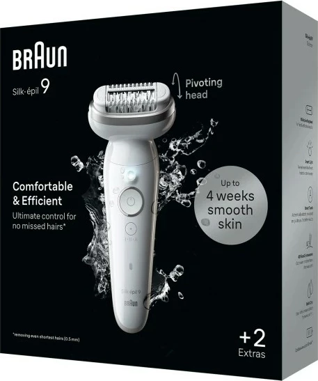 Epilator z 40 pincetami, MicroGrip, brezžičen, siv/bel Braun Silk-épil 9 BR2-225328