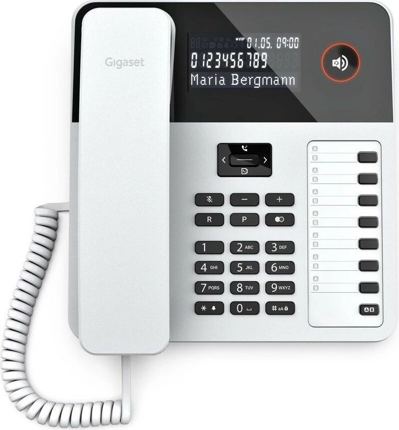Fiksni telefon Gigaset DESK 600, analogni, 100 stikov, Caller ID, bel