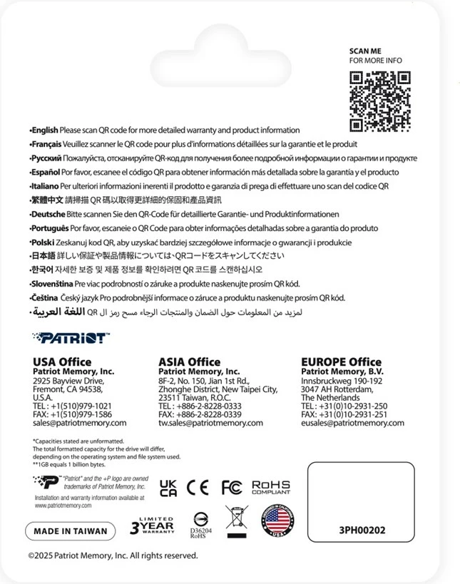 USB ključ Patriot Memory Tab T560, 128 GB, srebrn