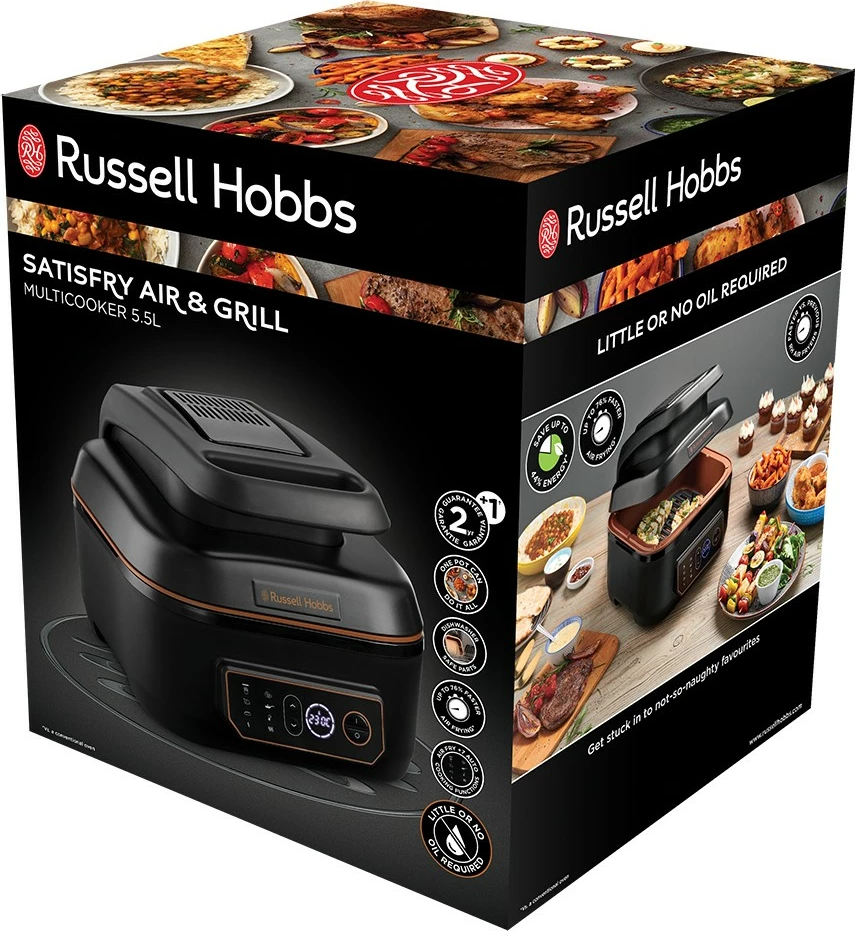 Večfunkcijski zrakarski in žar Russell Hobbs SatisFry Air & Grill, 5,5 L, 1745 W, touch, črn