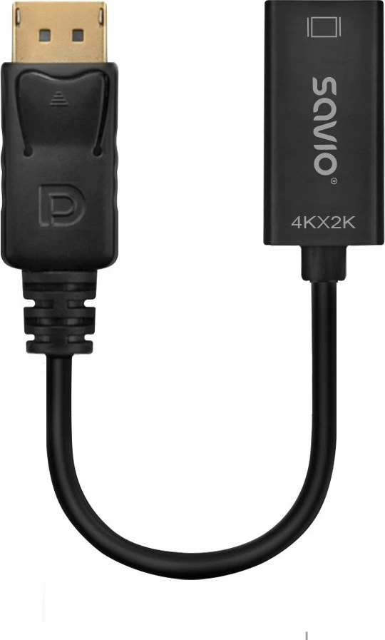 Adapter DisplayPort (moški) v1.2 - HDMI A (ženski) v1.4, 4K, Savio AK-62
