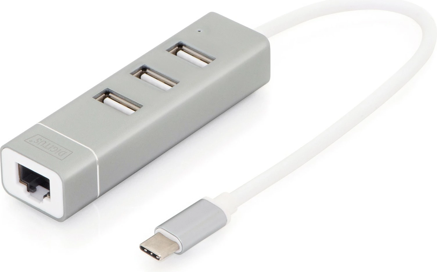 USB razširitveni hub, 3 vrata, Ethernet, alumin - Digitus