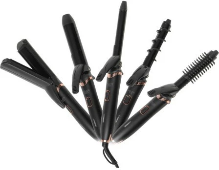 Komplet za oblikovanje las 5-v-1, Adler AD 2028, keramični premaz, 1200 W, kabel 180 cm, črn