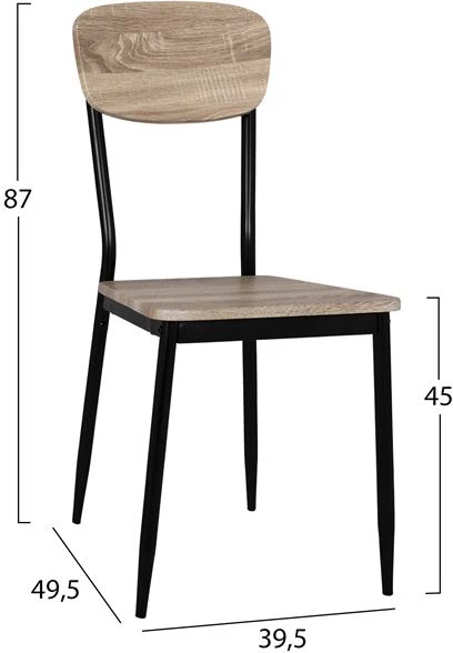 Set jedilne mize 5 kosov FH10348.01 Sonama namizna plošča in črne noge 120x70x76,5Y cm