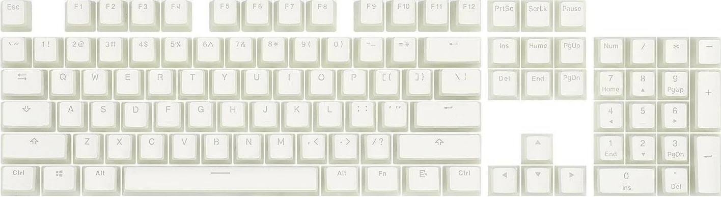 Komplet keycapov PBT Doubleshot, 104 kosa, bela Redragon A130
