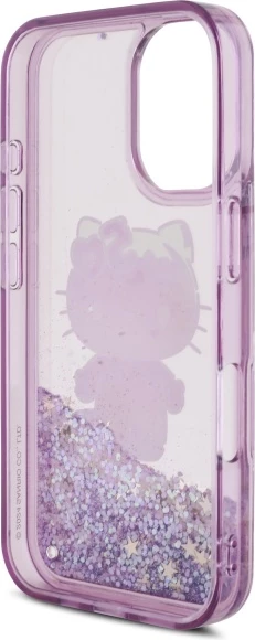 Ovitek za telefon Liquid Glitter 50. obletnica Hello Kitty za iPhone 16, vijoličen