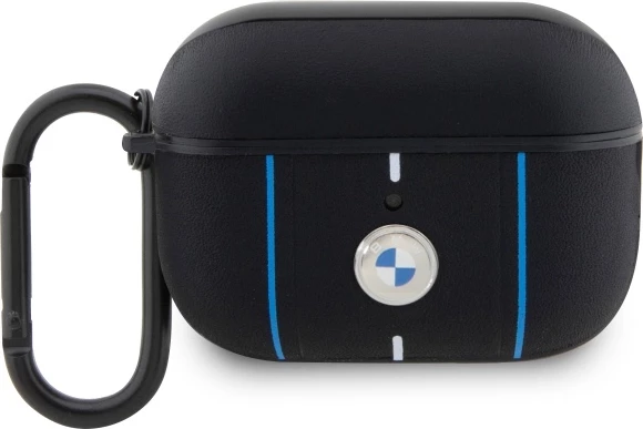Zaščitni ovitek BMW Color Lines za Apple AirPods Pro 2, s karabinerjem, črn
