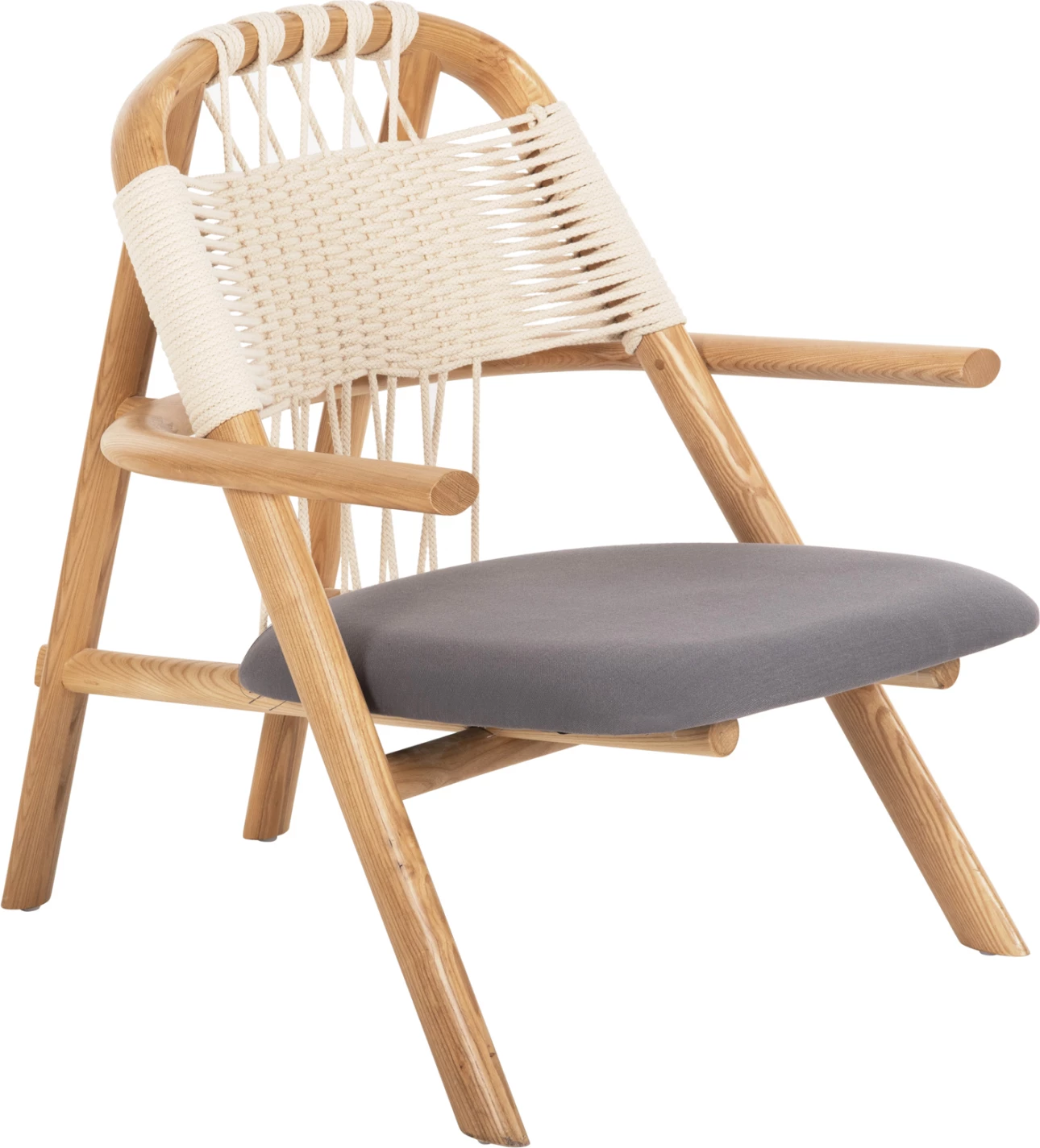 Ležalni stol CRAFT FH9413.01 iz jesenovega lesa in vrvi naraven