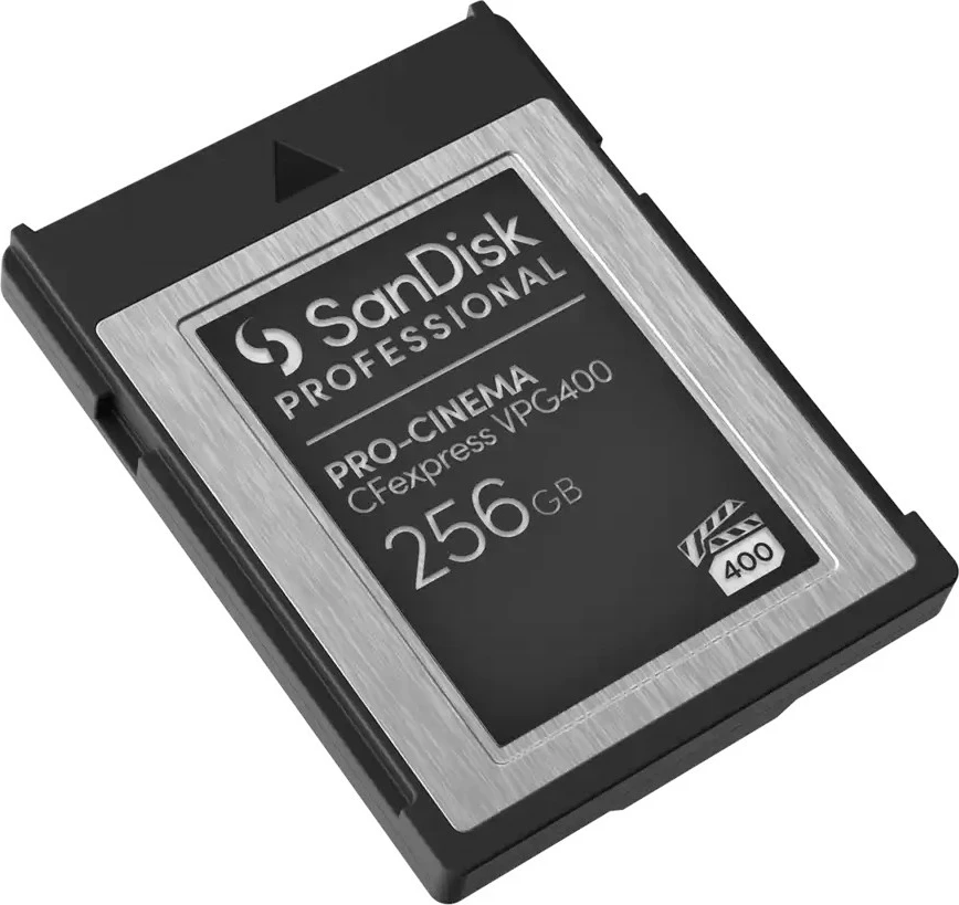 Profesionalna spominska kartica SanDisk PRO-CINEMA CFexpress VPG400 256 GB, do 1700 MB/s, črna