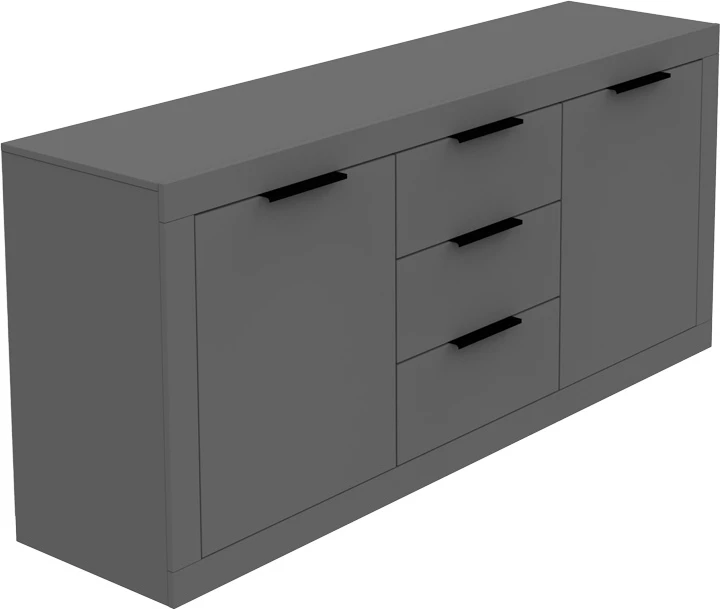 Komoda Doha, temno siva, 180x45x80,5 cm