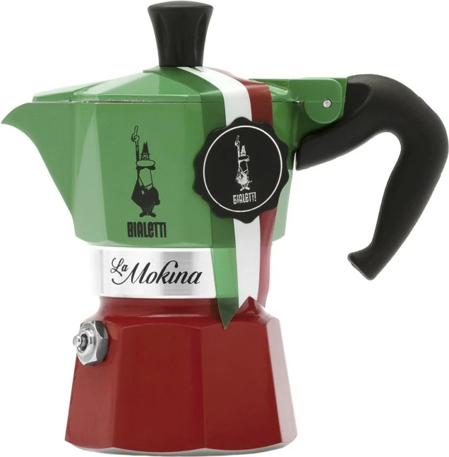 Francoski stiskalnik za kavo Bialetti 0,5 L, aluminij, črn/zelen/rdeč
