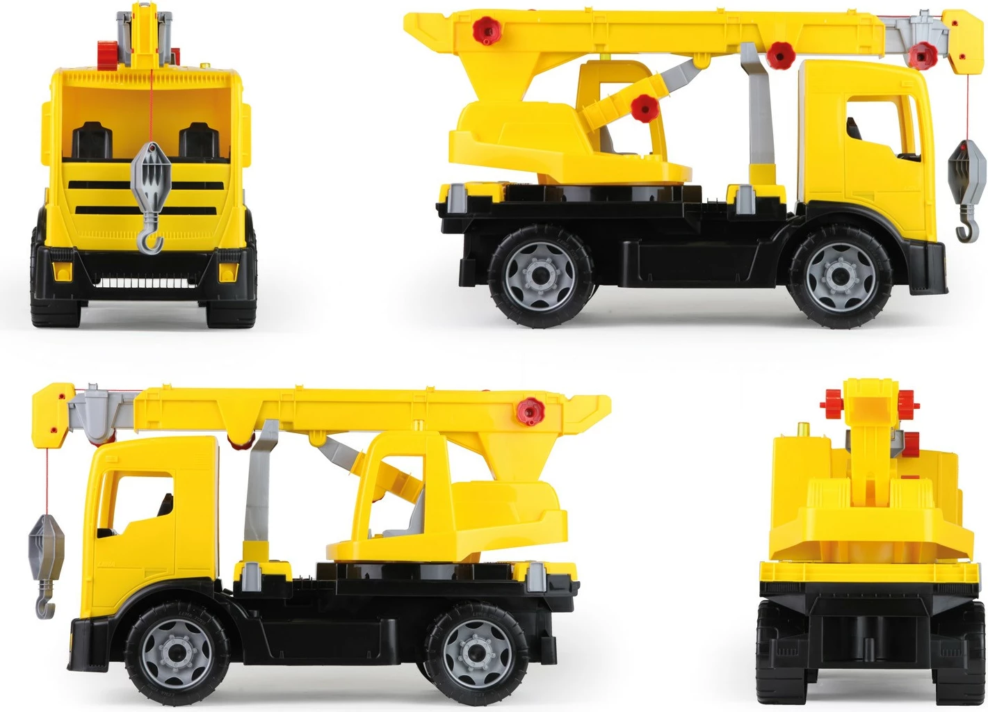 Igralniški tovornjak s kranom Lena 02176, plastika, 70 cm, rumeno/črn