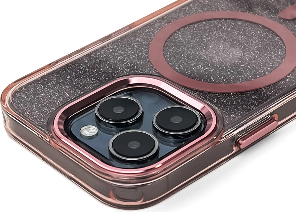 Ovitek z bleščicami z MagSafe za Samsung Galaxy S24 FE, rožnat, Wozinsky
