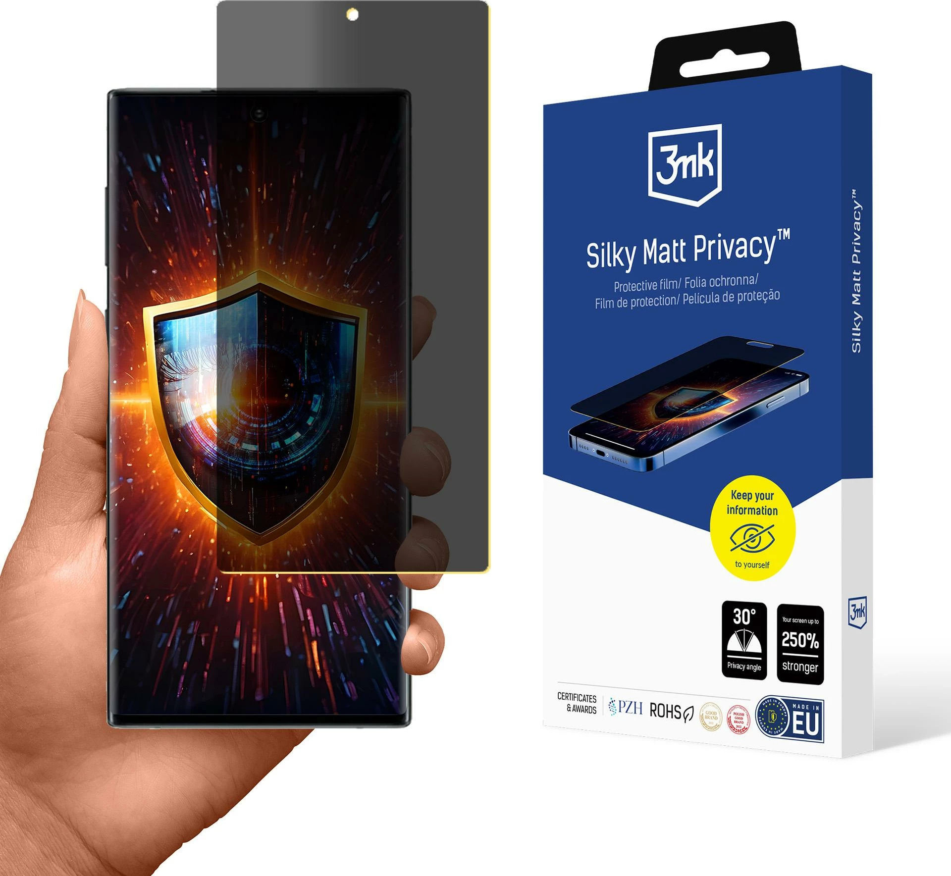 Zaščitna folija za zaslon 3mk Silky Matt Privacy za Samsung Galaxy Note 10, mat, s funkcijo zasebnosti