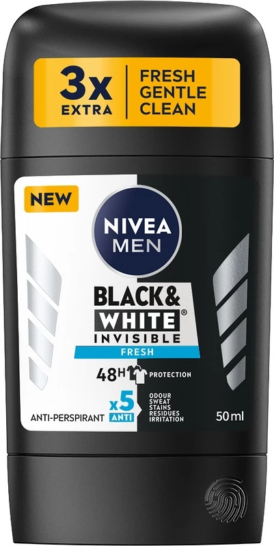 Deodorant za moške Nivea Men Black&White Invisible Fresh, 50 ml