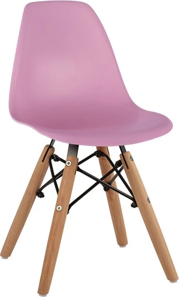 Stol Twist Kid FH8453.05 z lesenimi nogami in sedežem Pink PP 30,5x33x59 cm, set 4 kosov