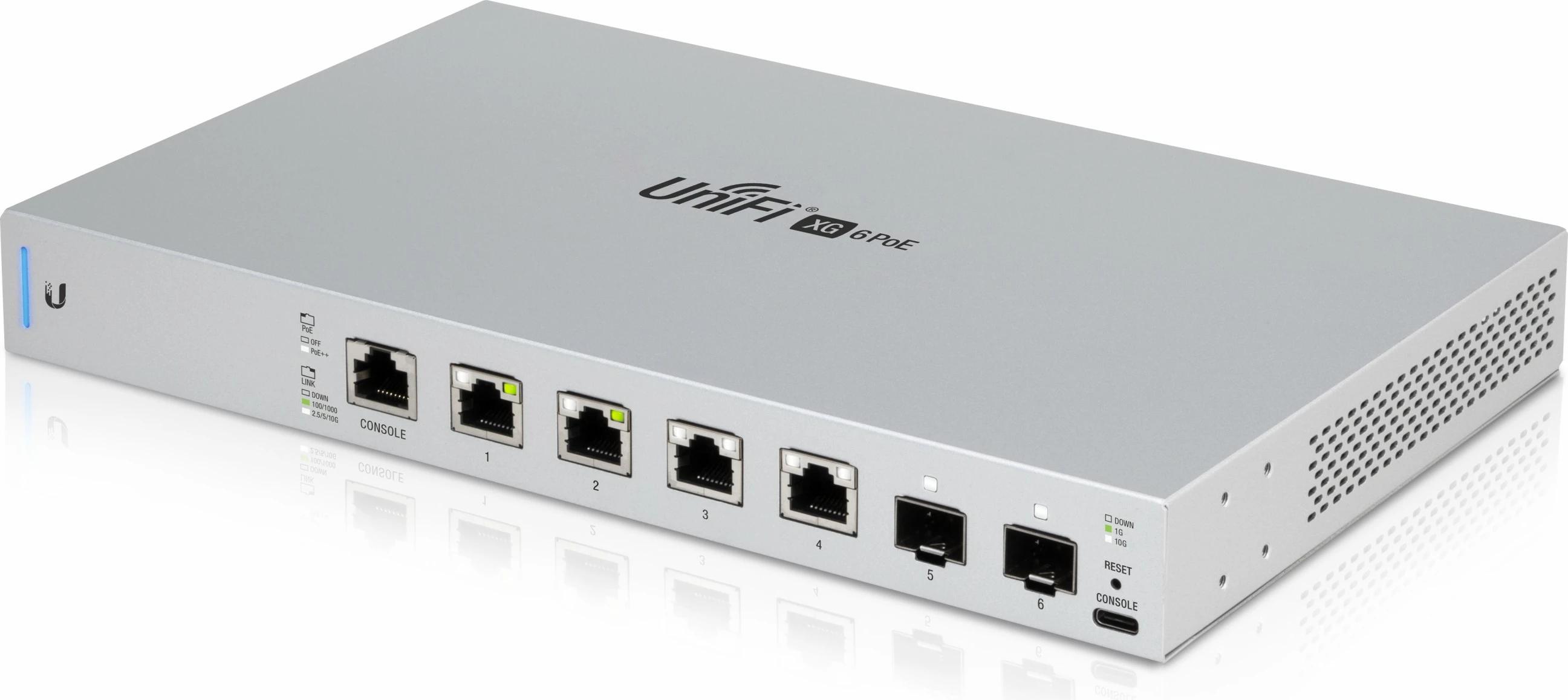 Stikalnik z visoko zmogljivostjo Ubiquiti UniFi US-XG-6POE, 10G Ethernet, PoE, 1U, sivi