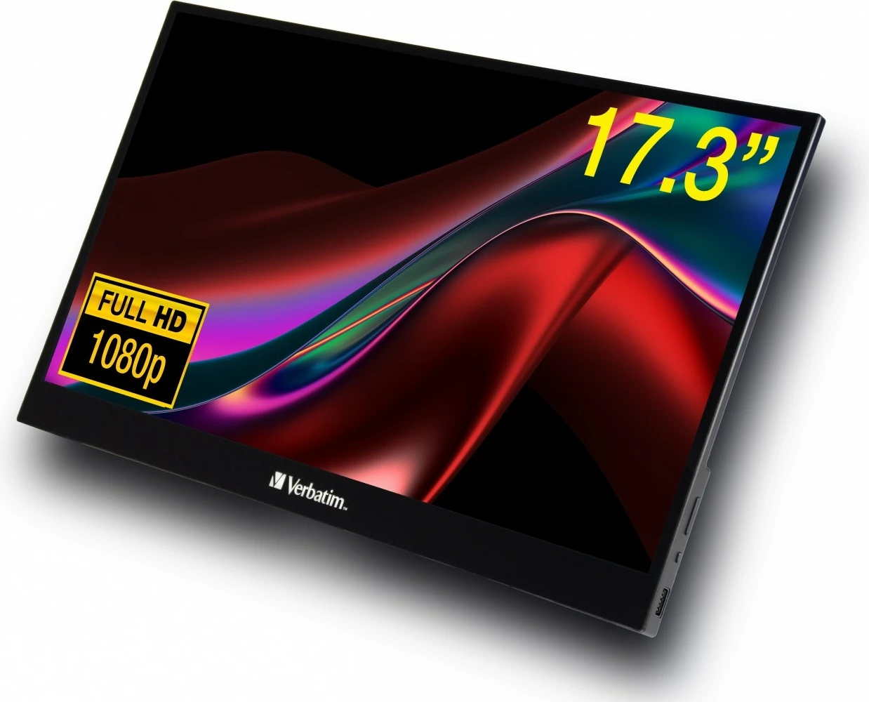 Prenosni zaslon na dotik, Verbatim PMT-17, 17.3" Full HD IPS, 60 Hz, 10-točkovni, USB-C/HDMI, črn