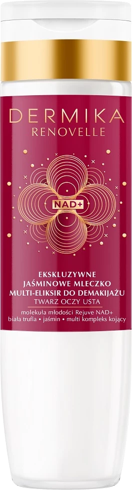 Odstranjevalec ličil z mlekom, Dermika Renovelle Exclusive Jasmine Milk Multi-Elixir za ženske, 200 ml