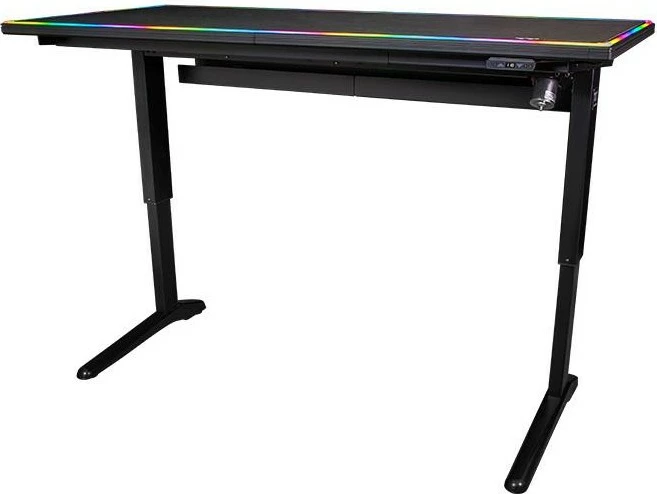 Gaming miza Thermaltake Level 20 Battle Station, LED RGB, črna