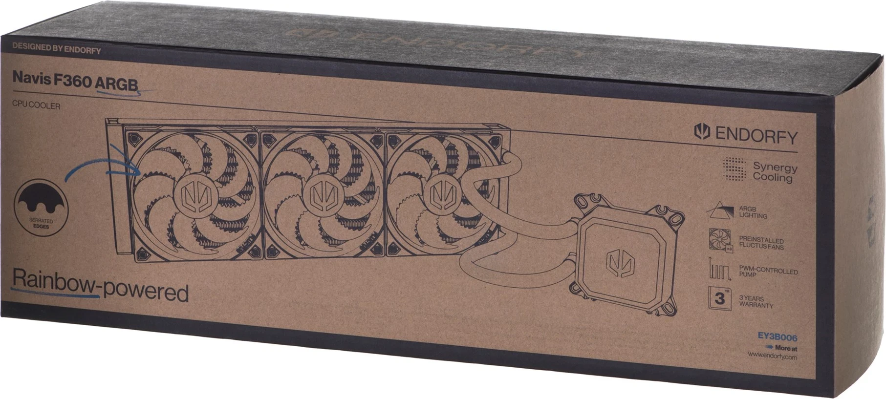 Fazno hlajenje procesorja ENDORFY Navis F360 ARGB, črno