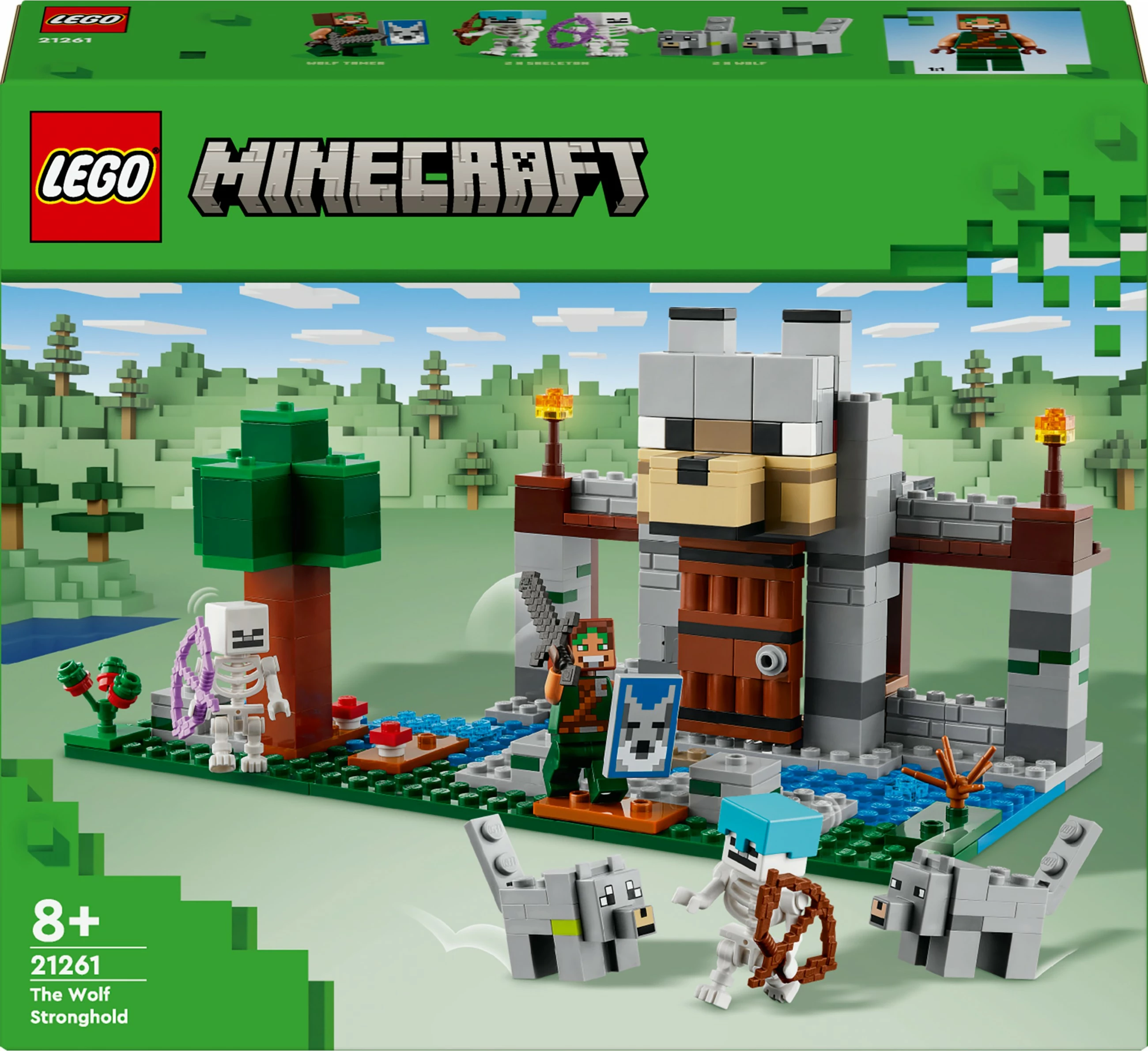 Set za gradnjo LEGO Minecraft Die Wolfsfestung 21261, večbarven