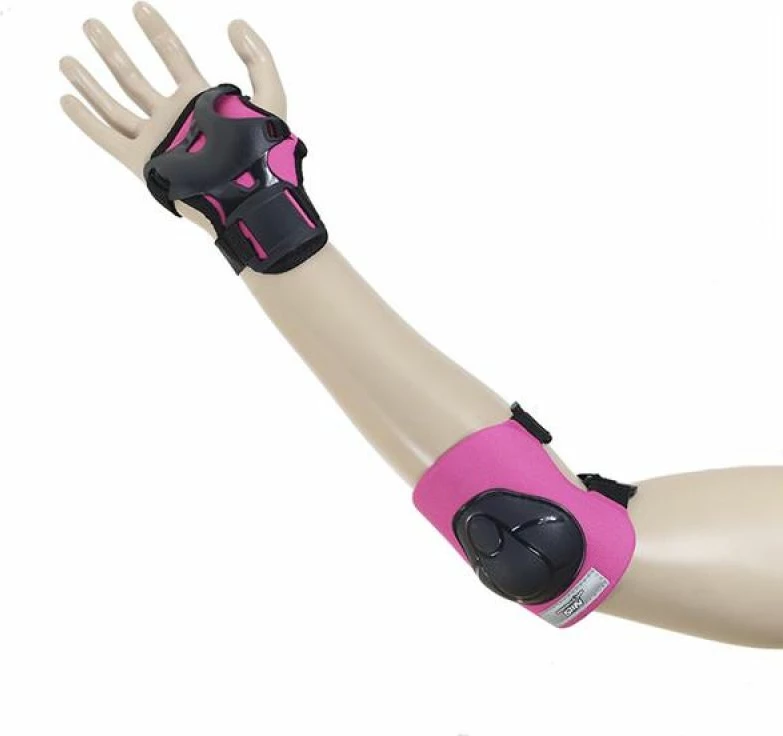 Komplet zaščitnikov, črno-rožnat Nils Extreme H210, velikost L