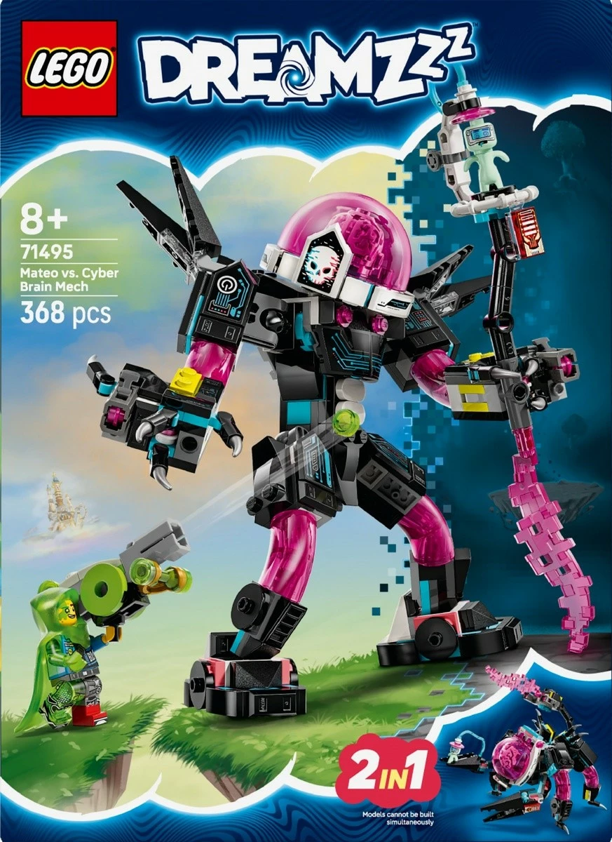 Set za gradnjo Mateo proti Cyberbrain Mech, LEGO DREAMZzz 71495, 368 kosov, za otroke 8+