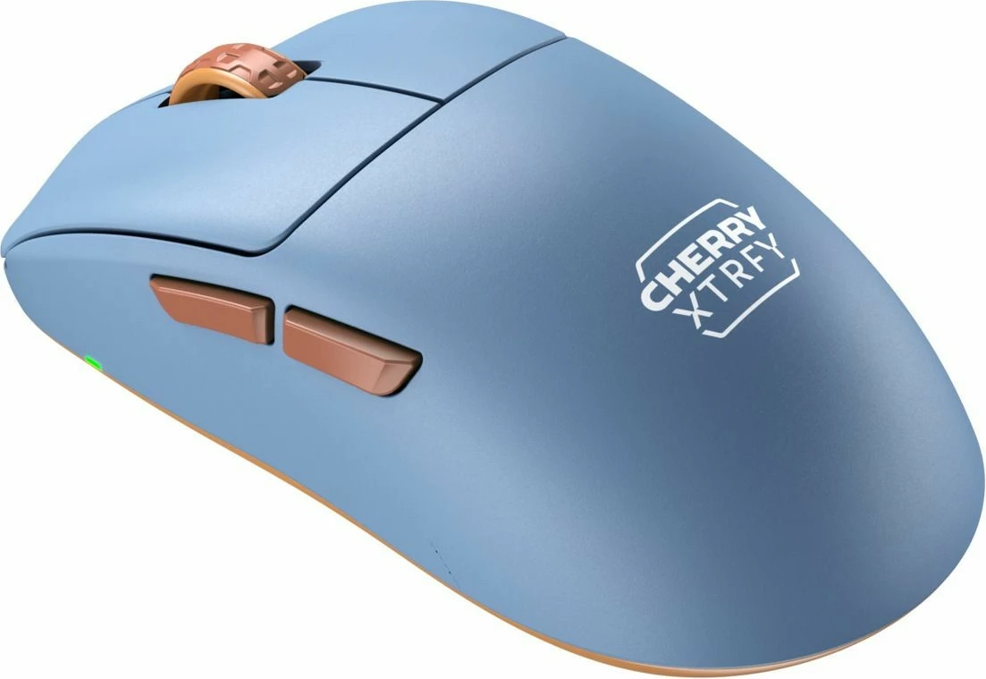 Gaming miš CHERRY XTRFY M68 Wireless, 26000 DPI, črna, modra, rjava