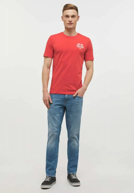 Majica Alex C Print, Mustang, M, rdeča