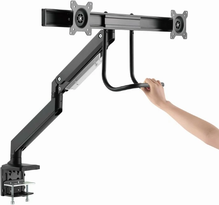 Nosilec za mizo za 2 monitorja do 32" in prenosnik do 17,3", črn Gembird MA-DA2-04