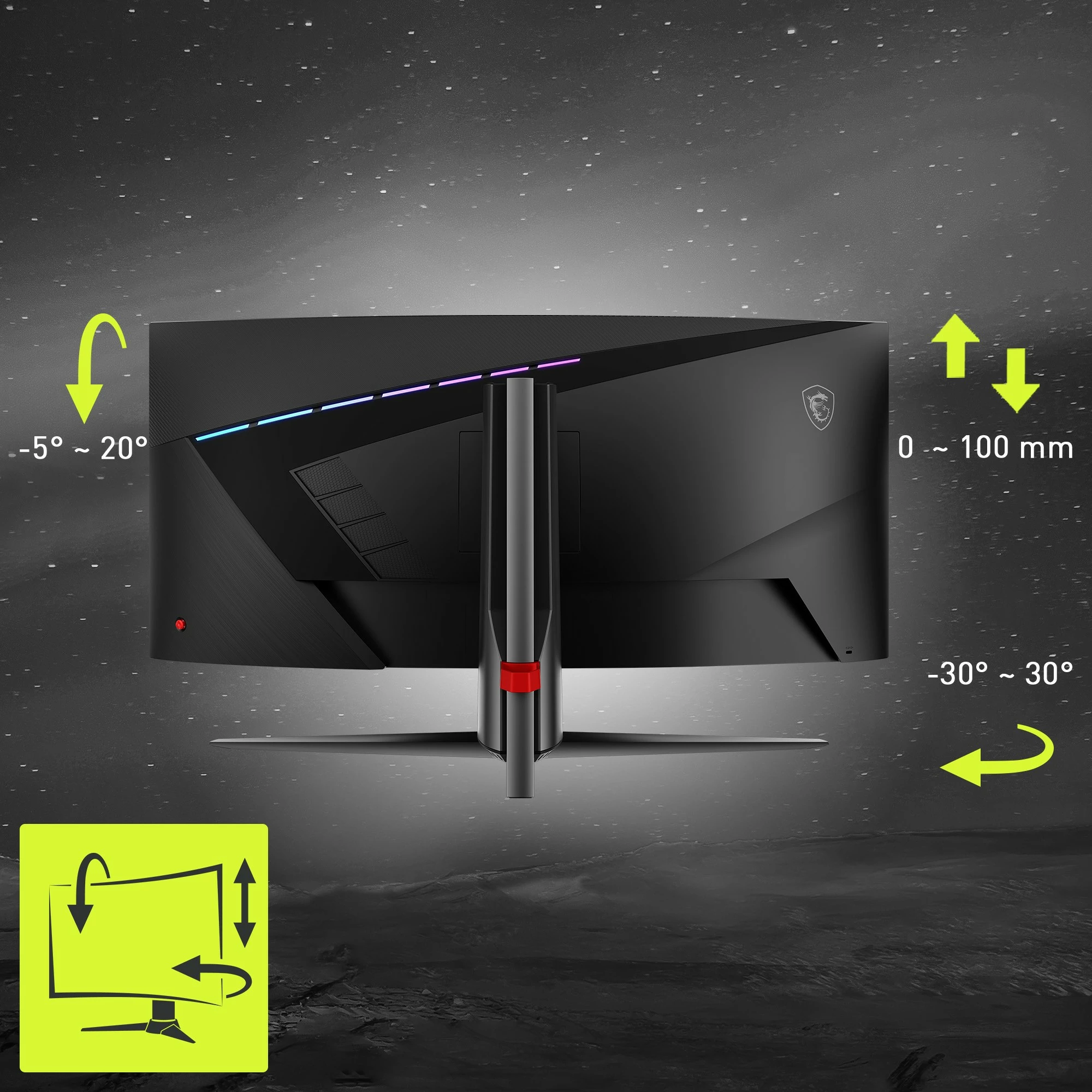 Ukrivljen monitor 34" (86,4 cm) UWQHD, 180 Hz, črn MSI MAG 345CQRDE
