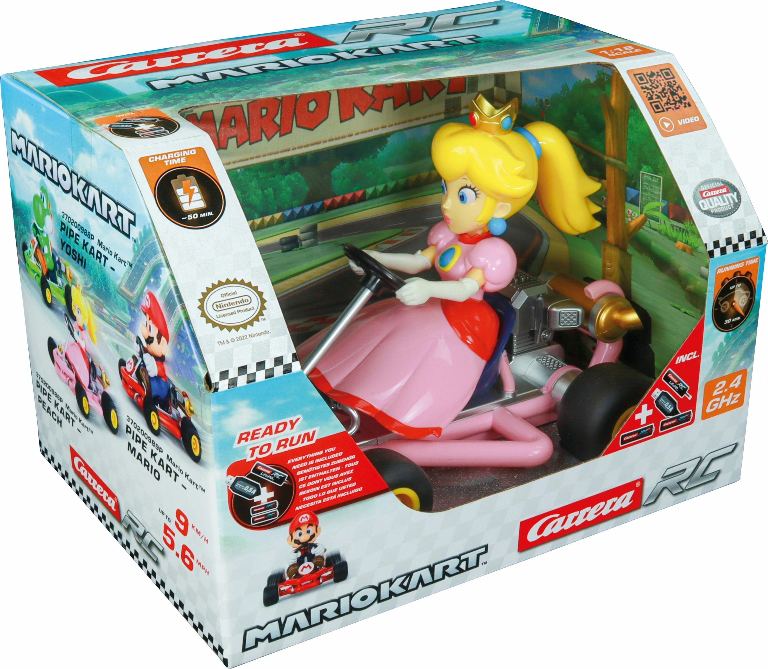 Igrača na daljinsko vodenje, Mario Kart Pipe Kart Peach, Carrera, 2.4 GHz