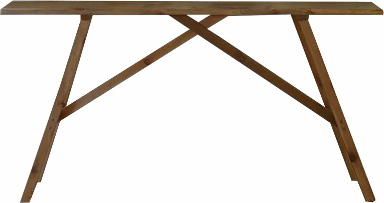 Konzola iz trdne borovine, orehova, 119x29x80 cm, Roosevelt