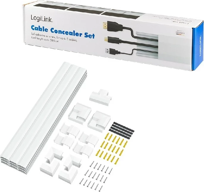 Organizator kablov LogiLink KAB0110, plastika, bel