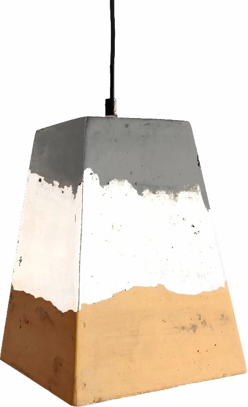 Stropna svetilka LETT, beton, rumena/gra/bele, 20x20x27 cm