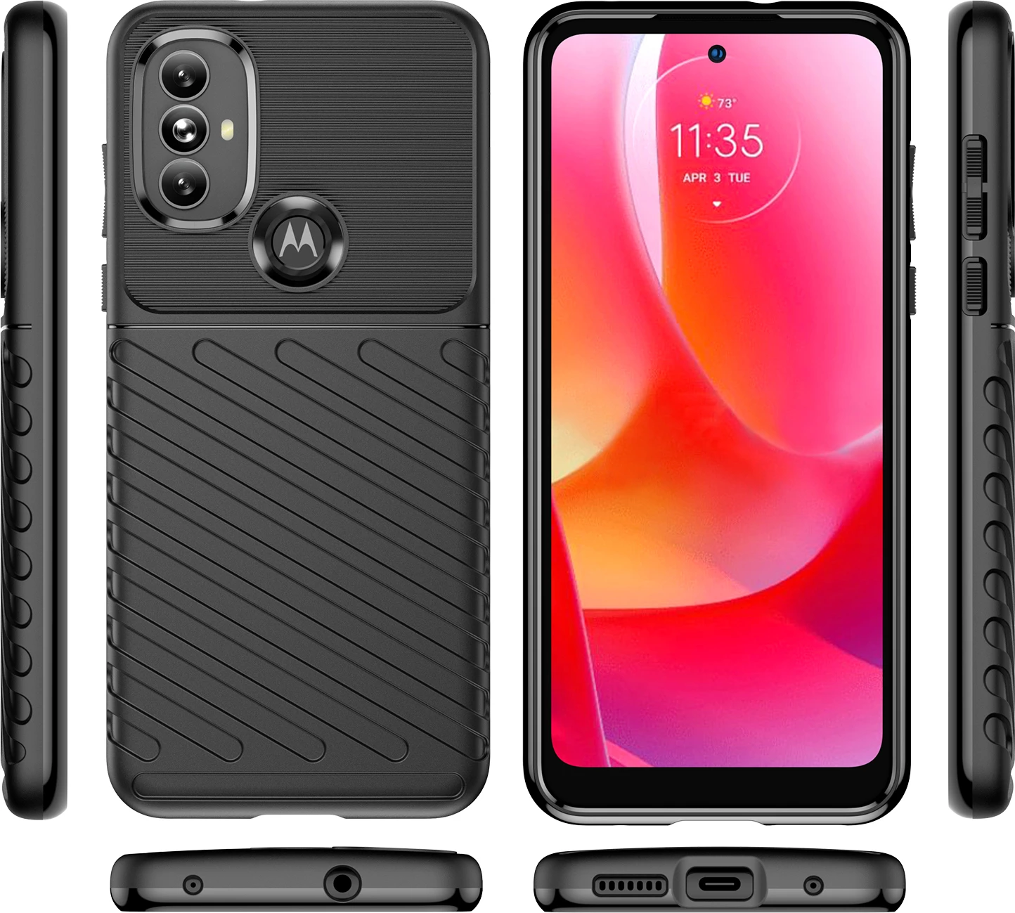 Ovitek za telefon Hurtel Thunder Case za Motorola Moto G Power 2022, črn
