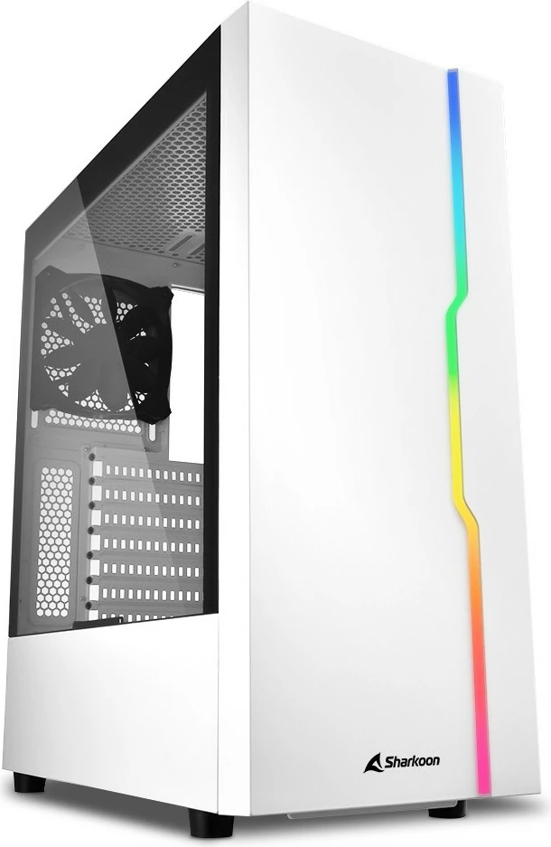 Midi tower ohišje SHARKOON RGB Slider, ATX, micro ATX, Mini-ITX, bela