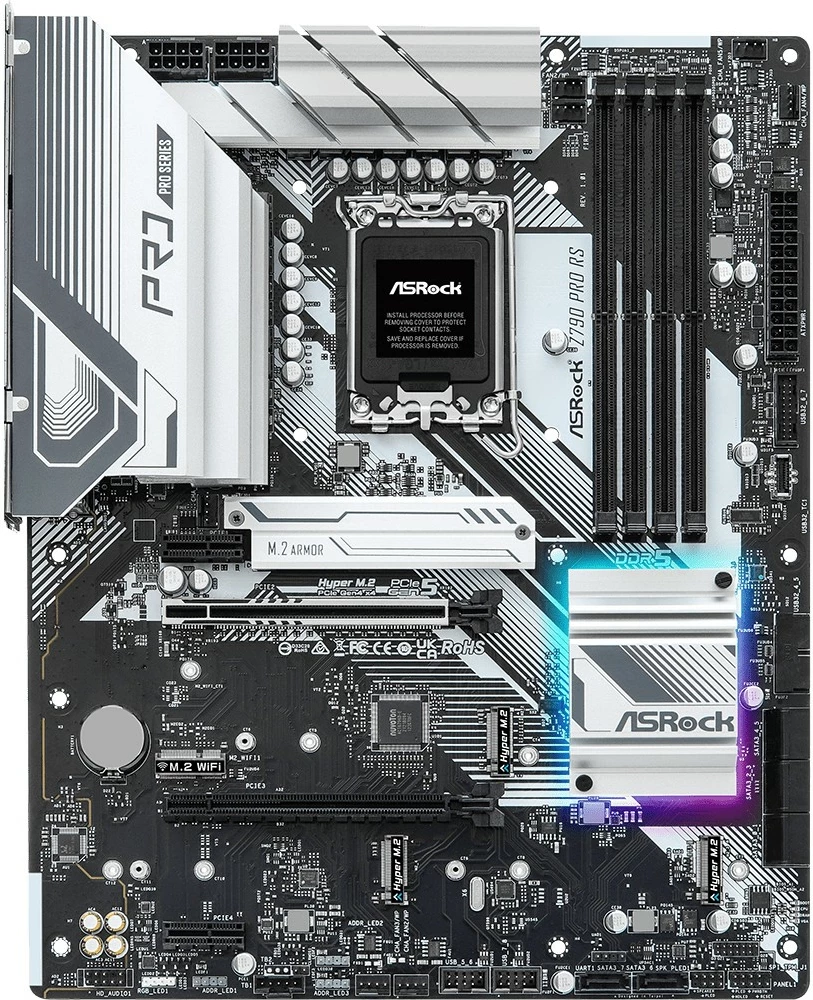 Plošča ASRock Z790 Pro RS, Intel, LGA 1700, DDR5-SDRAM, 128 GB, DIMM