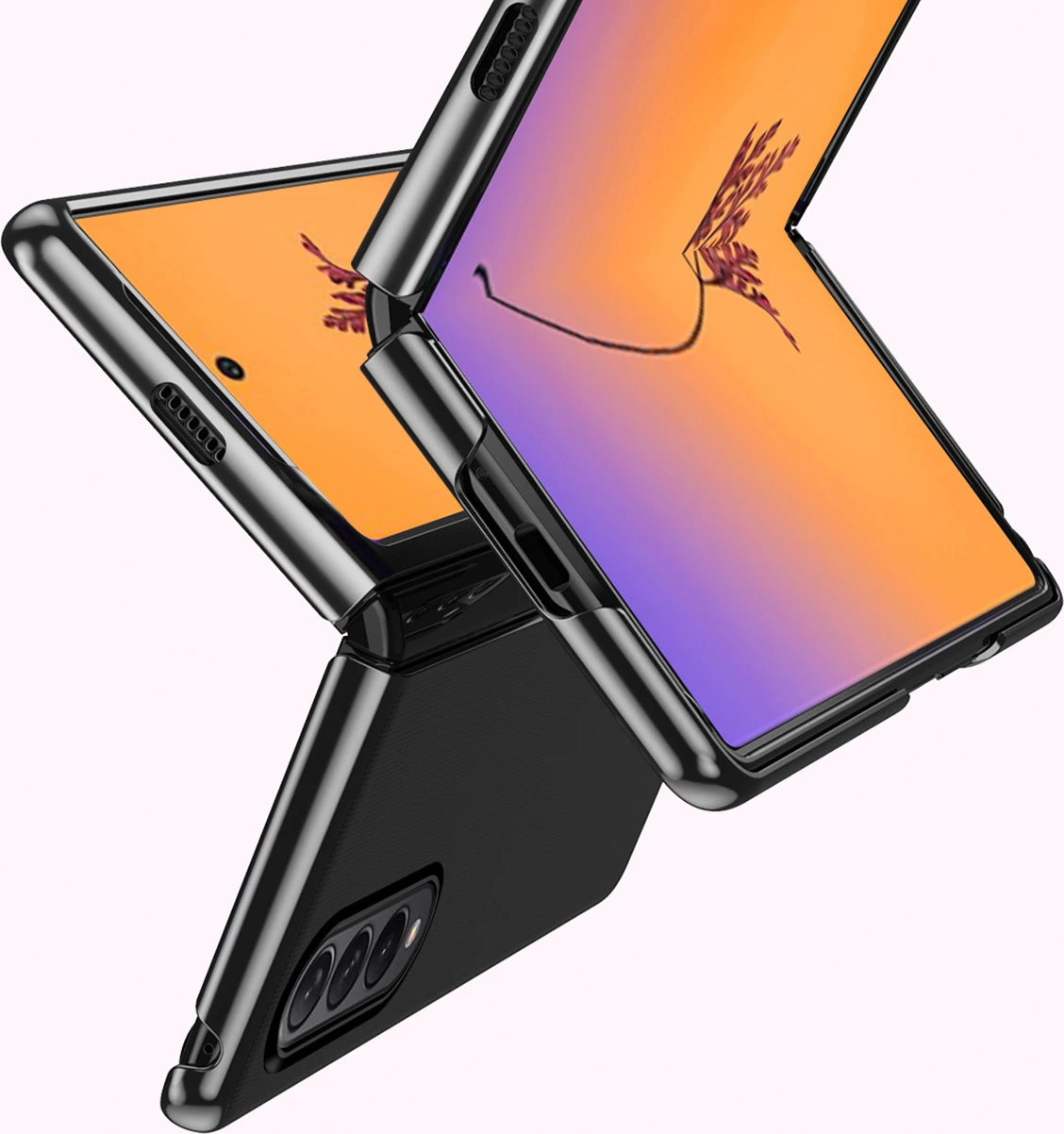 Zaščitna prevleka Hurtel Plating Case za Samsung Galaxy Z Fold 4, PC, kovinska okvirna, rožnata