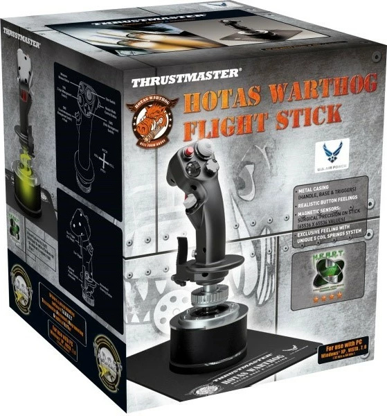Profesionalen joystick Thrustmaster HOTAS Warthog, za PC, žičen, USB, 19 gumbov, črn
