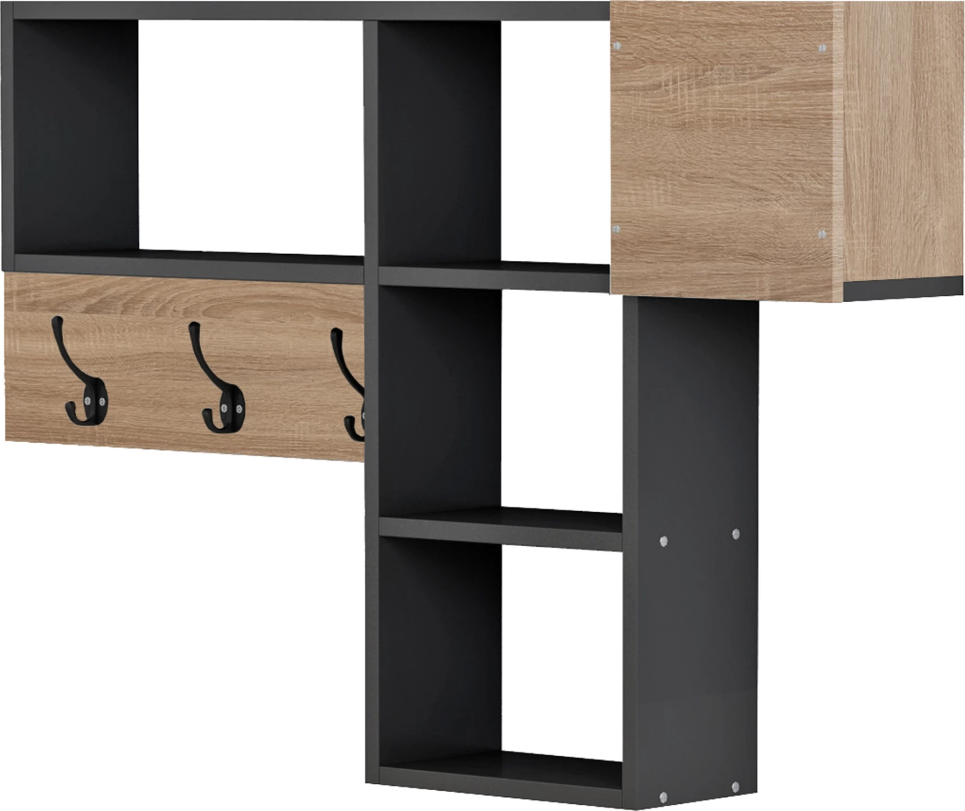 Vhodni obešalnik s policami HARLAN FH8973.11 melamin v sonoma-sivi 99,5x15x61H cm